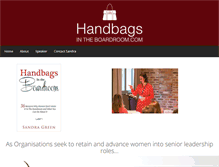 Tablet Screenshot of handbagsintheboardroom.com